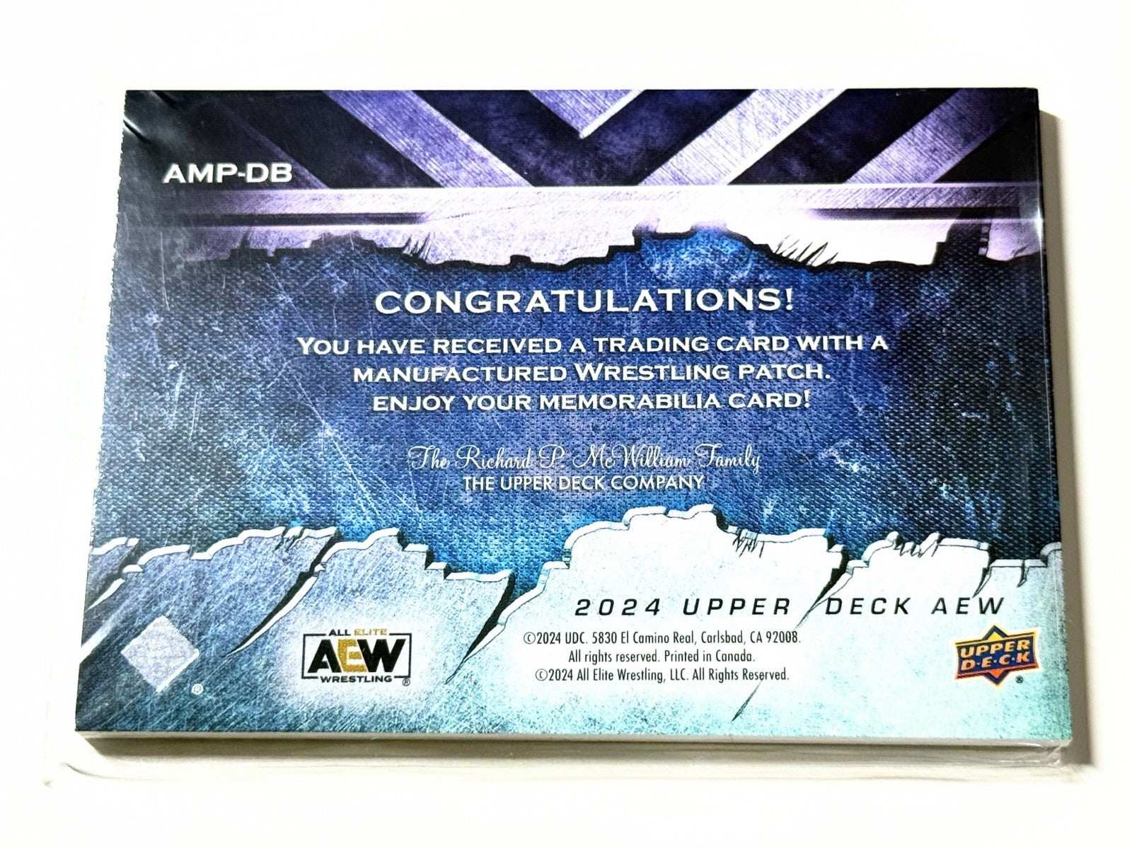 2024 Upper Deck AEW Flagship Dr. Britt Baker DMD Manufactured Patch Card AMP-DB