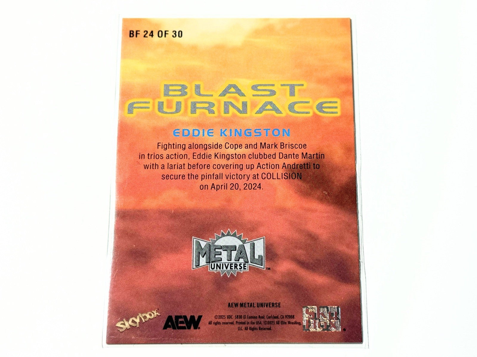 2025 Skybox AEW Metal Universe Eddie Kingston Blast Furnace Card BF24
