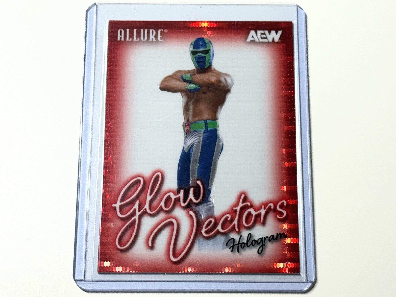 2026 Upper Deck AEW Allure Hologram Glow Vectors Red /199 Card GV-6