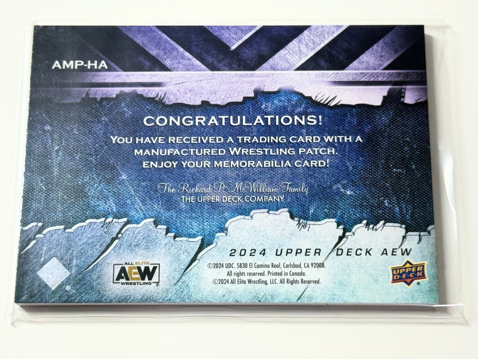 2024 Upper Deck AEW Flagship Hangman Adam Page Manufactured Patch Card AMP-HA