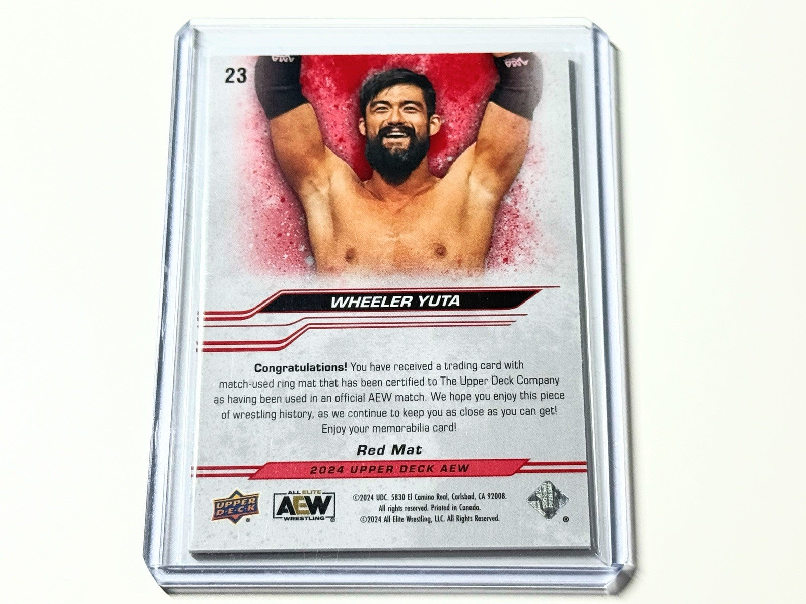 2024 Upper Deck AEW Flagship Wheeler Yuta Red Memorabilia Relic /5 Card #23