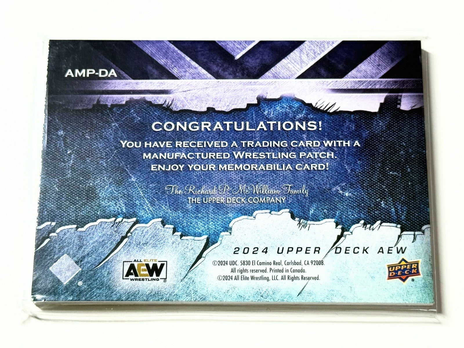 2024 Upper Deck AEW Flagship Darby Allin Manufactured Patch Card AMP-DA