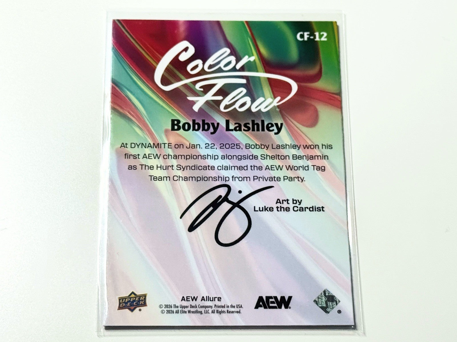 2026 Upper Deck AEW Allure Bobby Lashley Green Blue Color Flow Card CF-12
