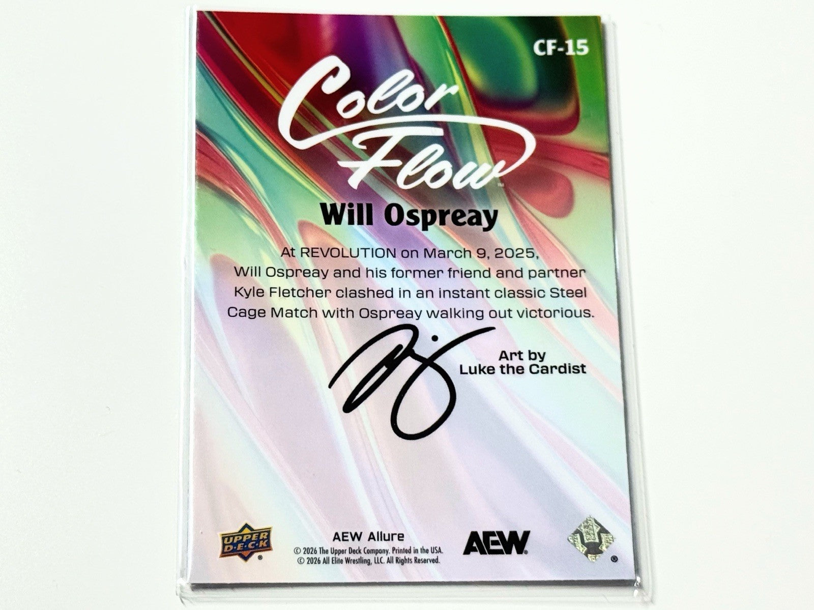 2026 Upper Deck AEW Allure Will Ospreay Blue Purple Color Flow Card CF-15