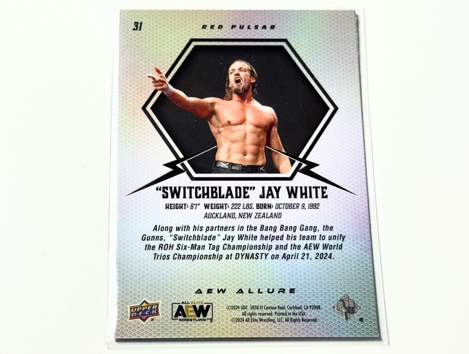 2024 Upper Deck AEW Allure Switchblade Jay White Red Pulsar Card #31