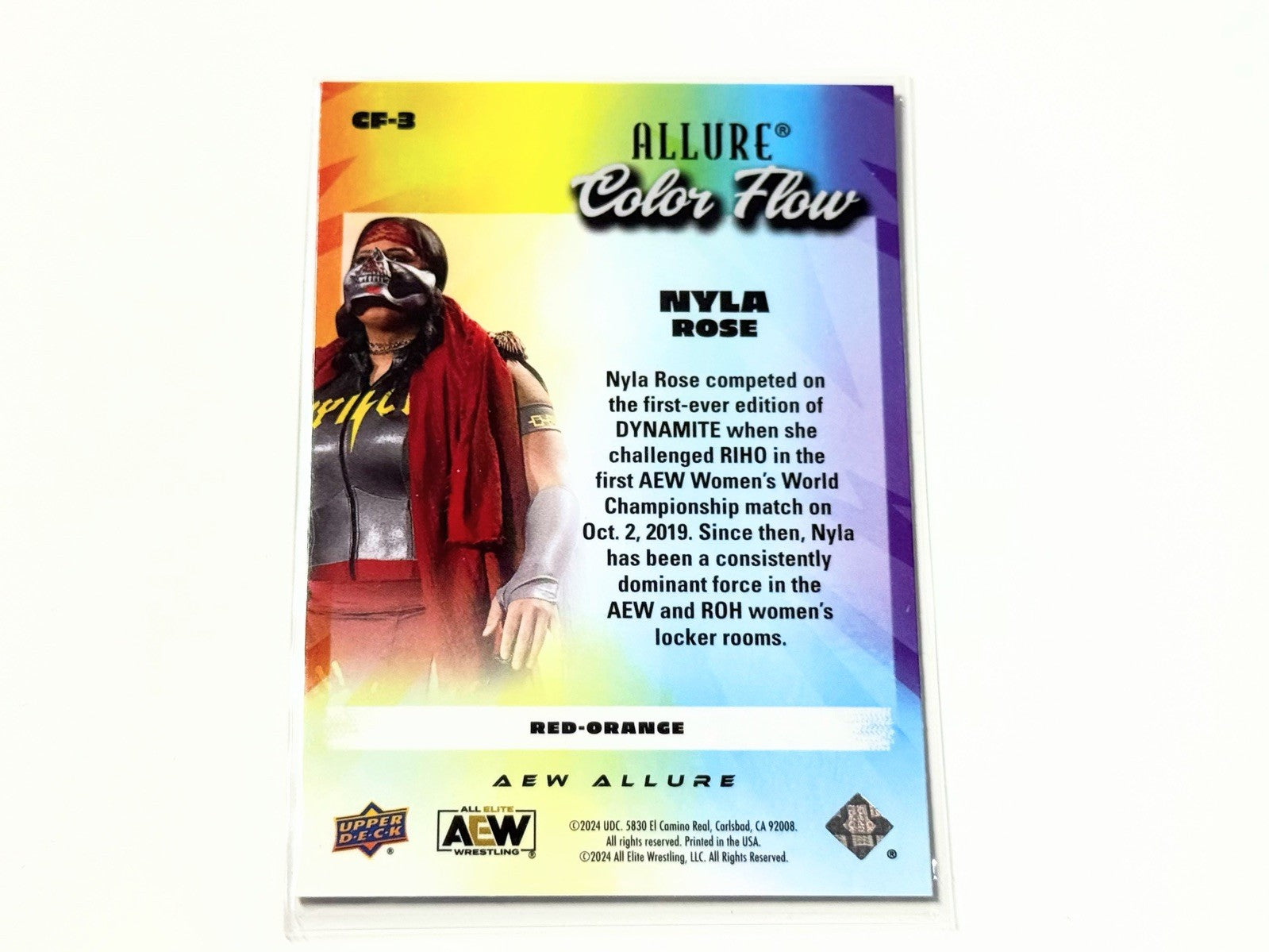 2024 Upper Deck AEW Allure Nyla Rose Red Orange Color Flow Card CF-3