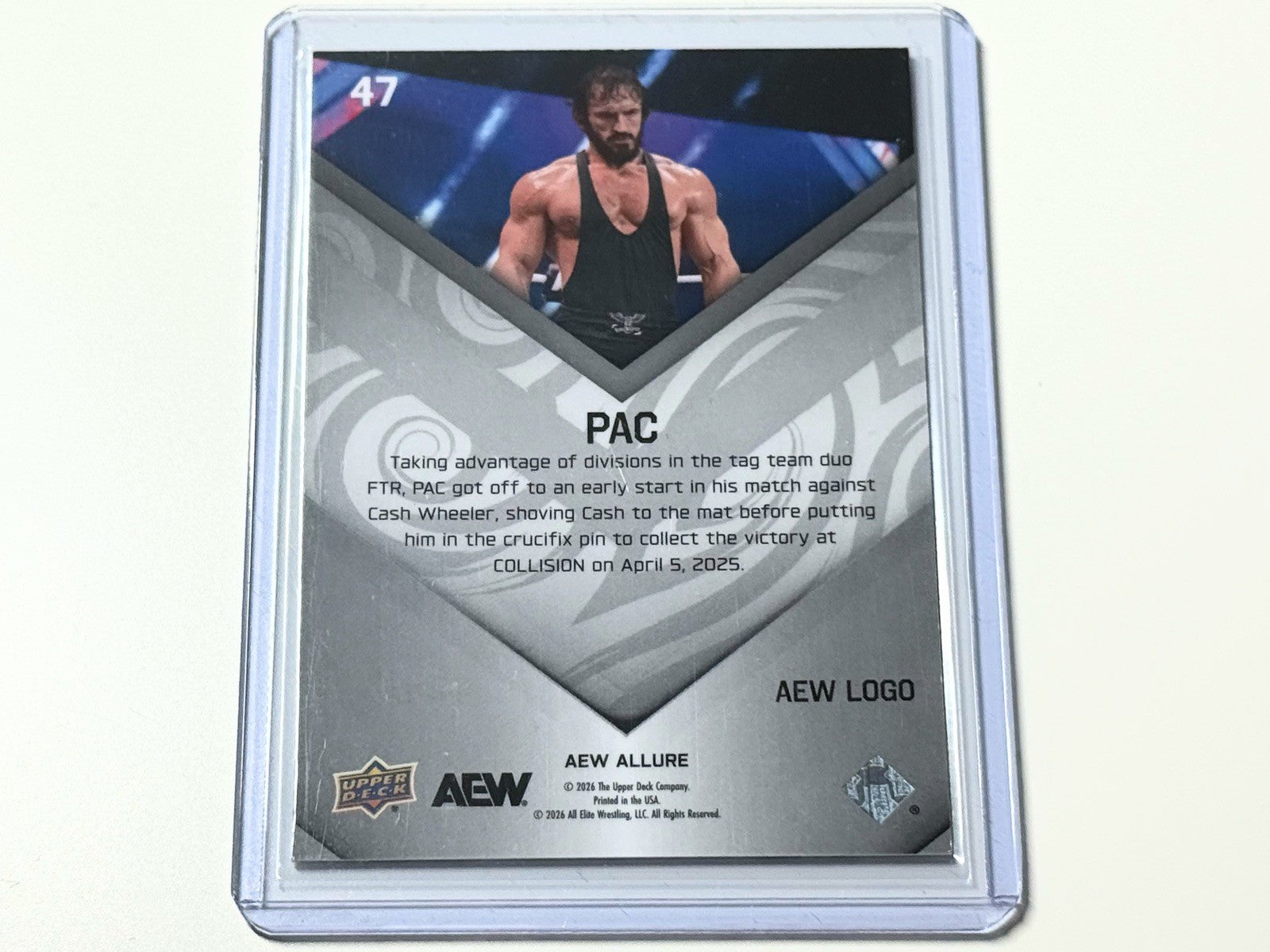 2026 Upper Deck AEW Allure PAC AEW Logo /199 Parallel Card #47
