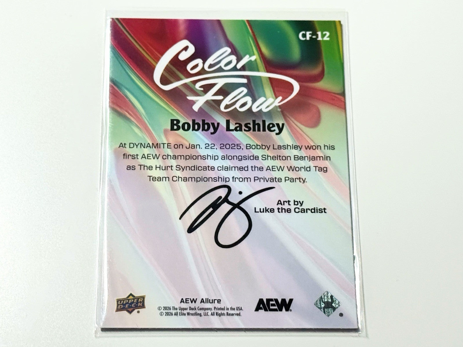 2026 Upper Deck AEW Allure Bobby Lashley Yellow Green Color Flow Card CF-12