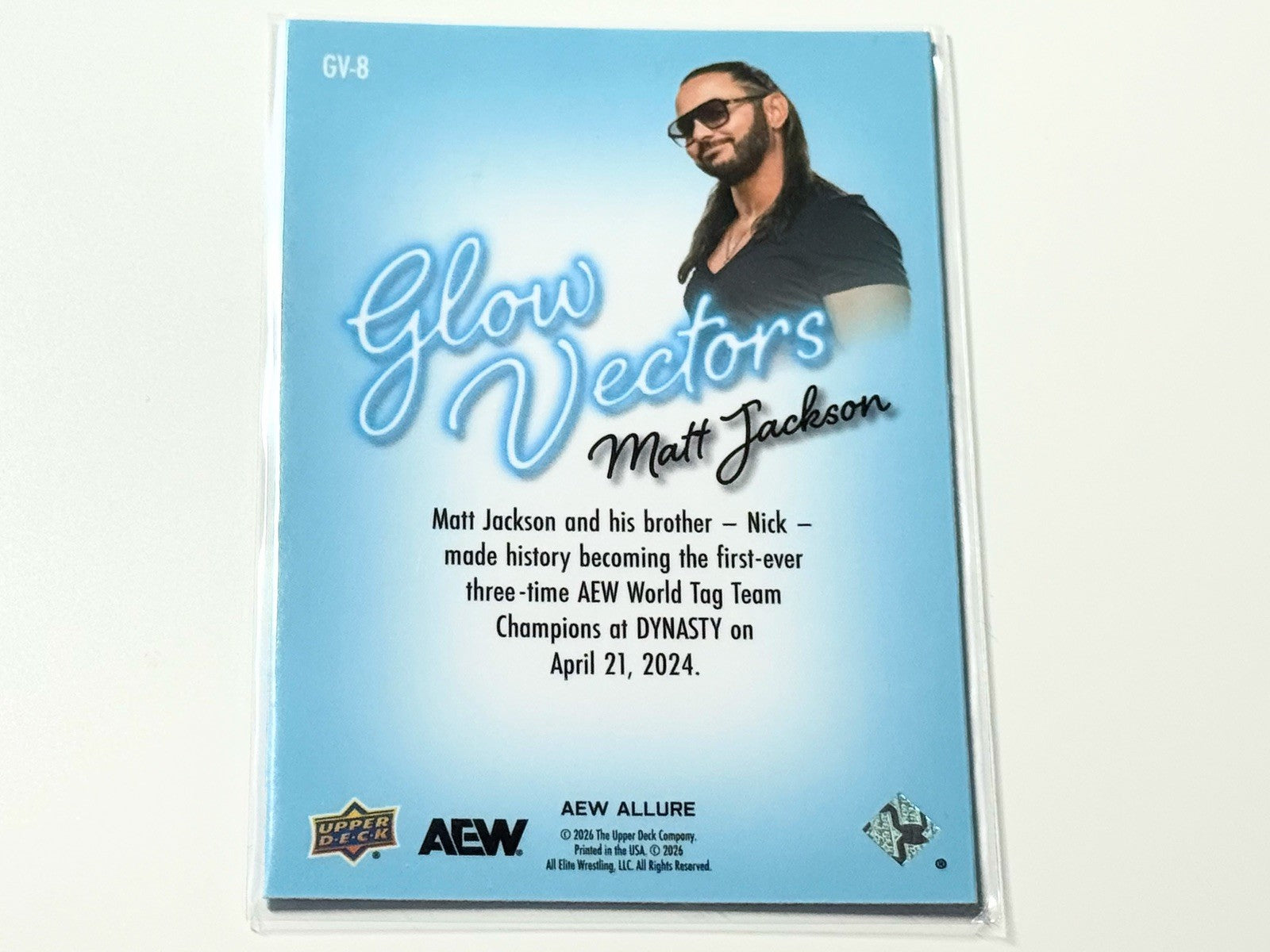 2026 Upper Deck AEW Allure Matt Jackson Glow Vectors Card GV-8