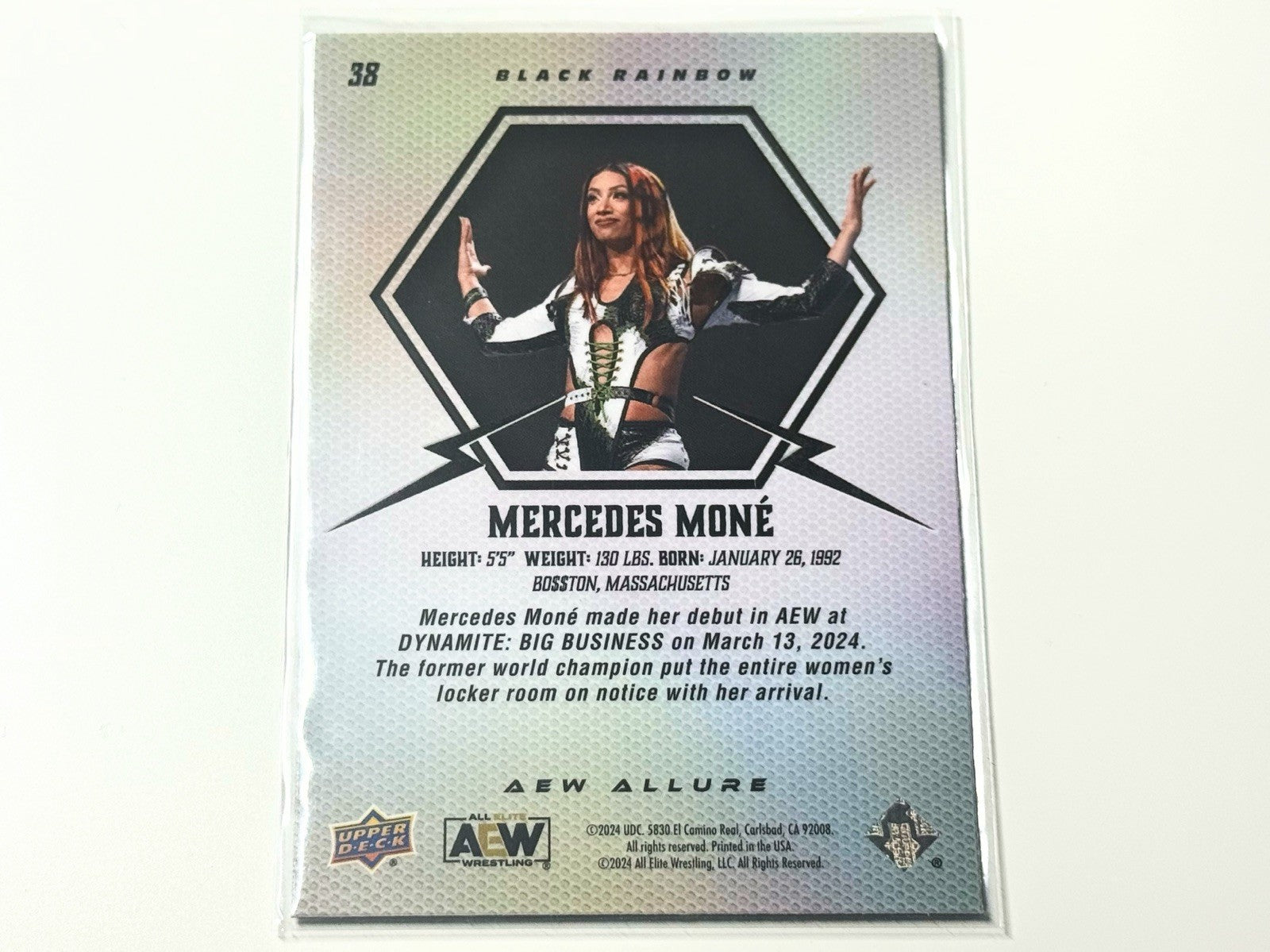 2024 Upper Deck AEW Allure Mercedes Mone Black Rainbow Card #38