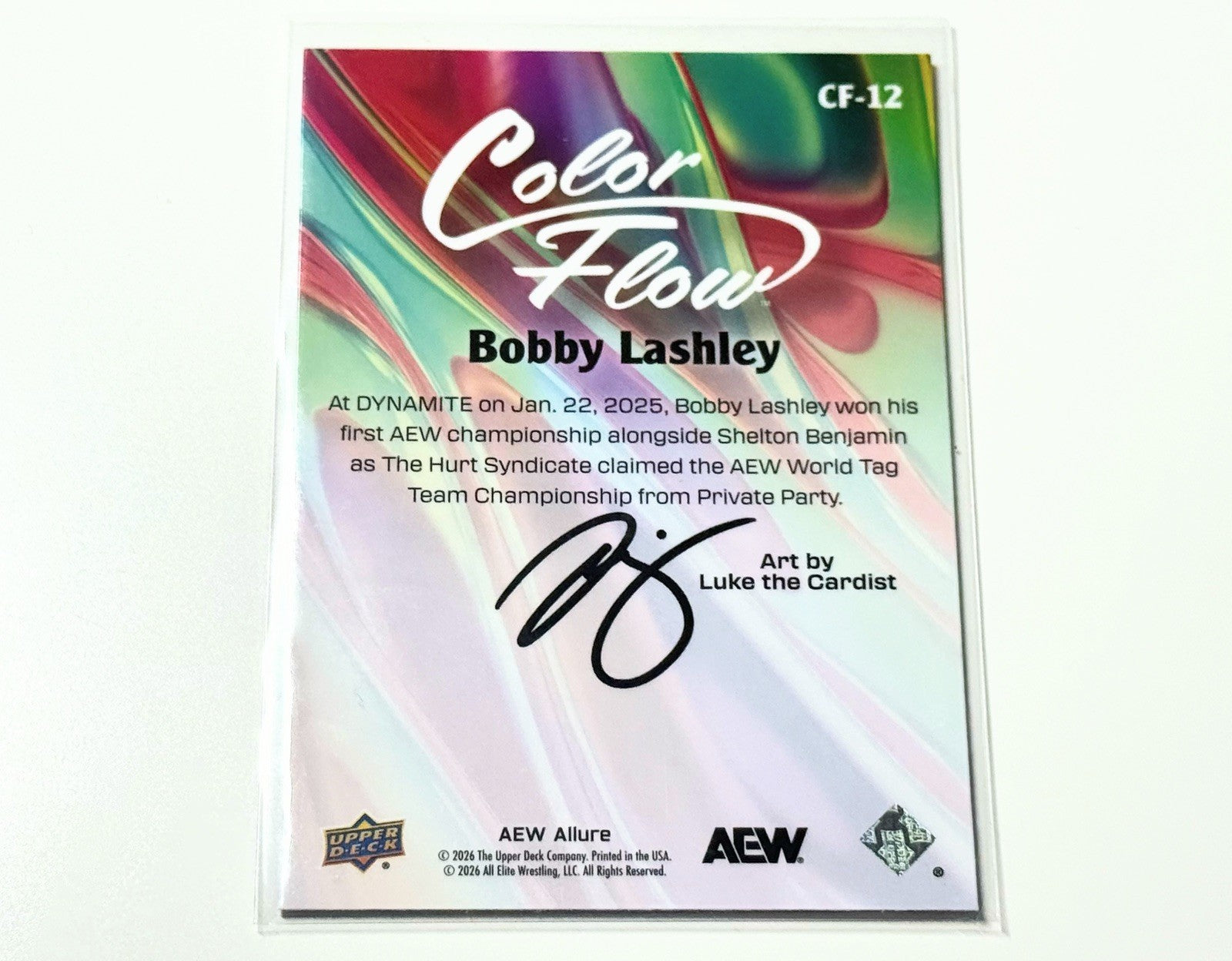 2026 Upper Deck AEW Allure Bobby Lashley Orange Yellow Color Flow Card CF-12