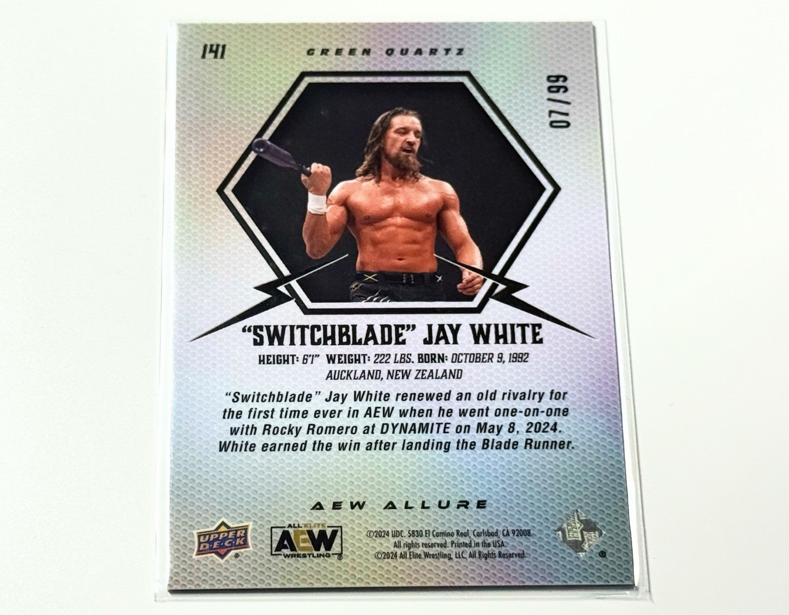 2024 Upper Deck AEW Allure Switchblade Jay White Green Quartz /99 Card #141