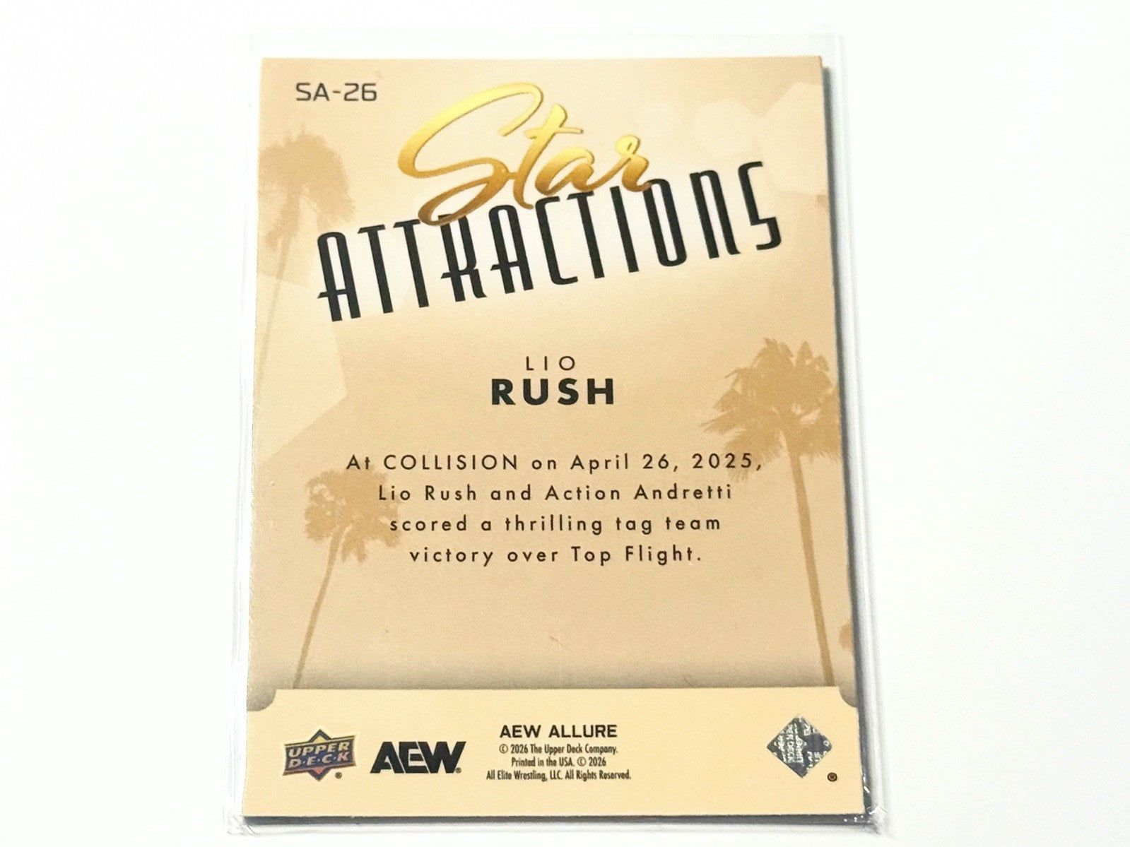 2026 Upper Deck AEW Allure Lio Rush Star Attractions Card SA-26