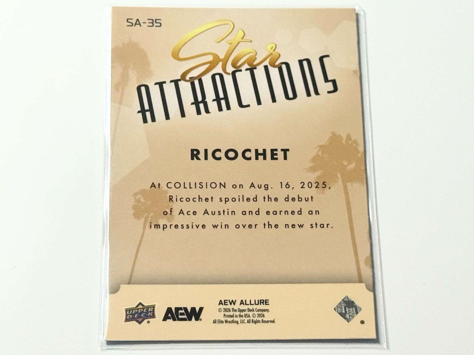 2026 Upper Deck AEW Allure Ricochet Star Attractions Card SA-35