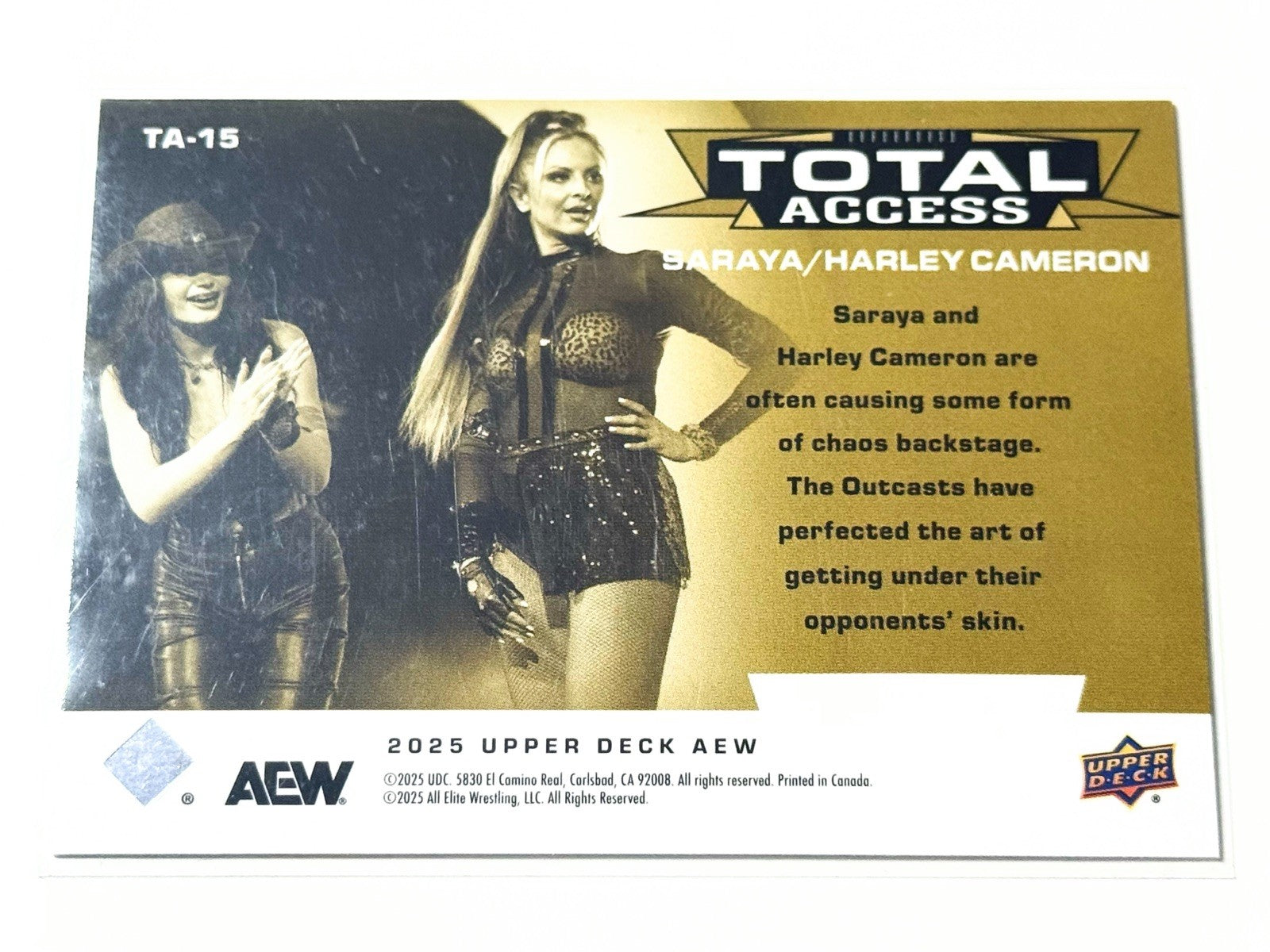 2025 Upper Deck AEW Flagship Saraya & Harley Cameron Total Access Card TA-15