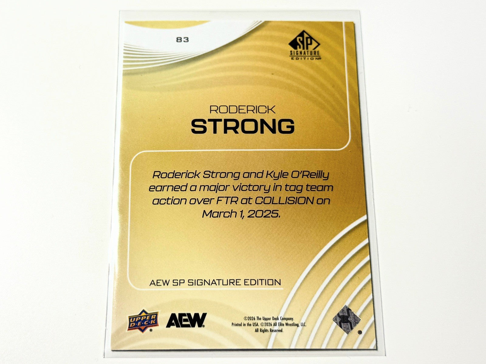 2026 Upper Deck AEW SP Signature Edition Roderick Strong /249 Card #83