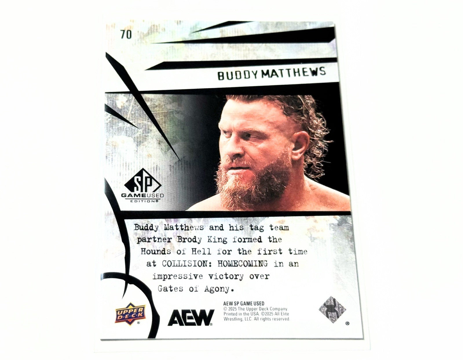 2025 Upper Deck AEW SP Game Used Buddy Matthews Base Card #70