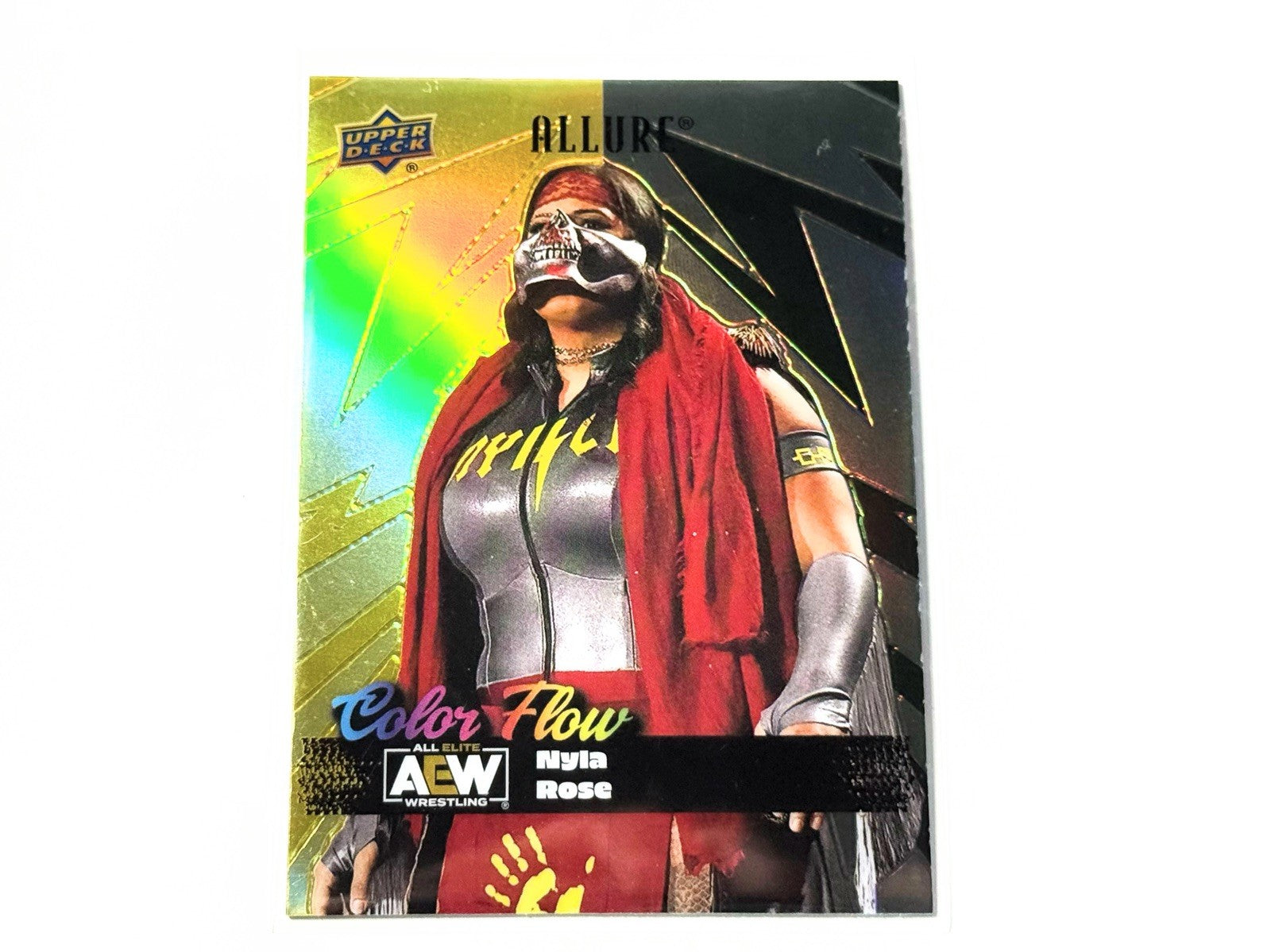 2024 Upper Deck AEW Allure Nyla Rose Yellow Green Color Flow Card CF-3