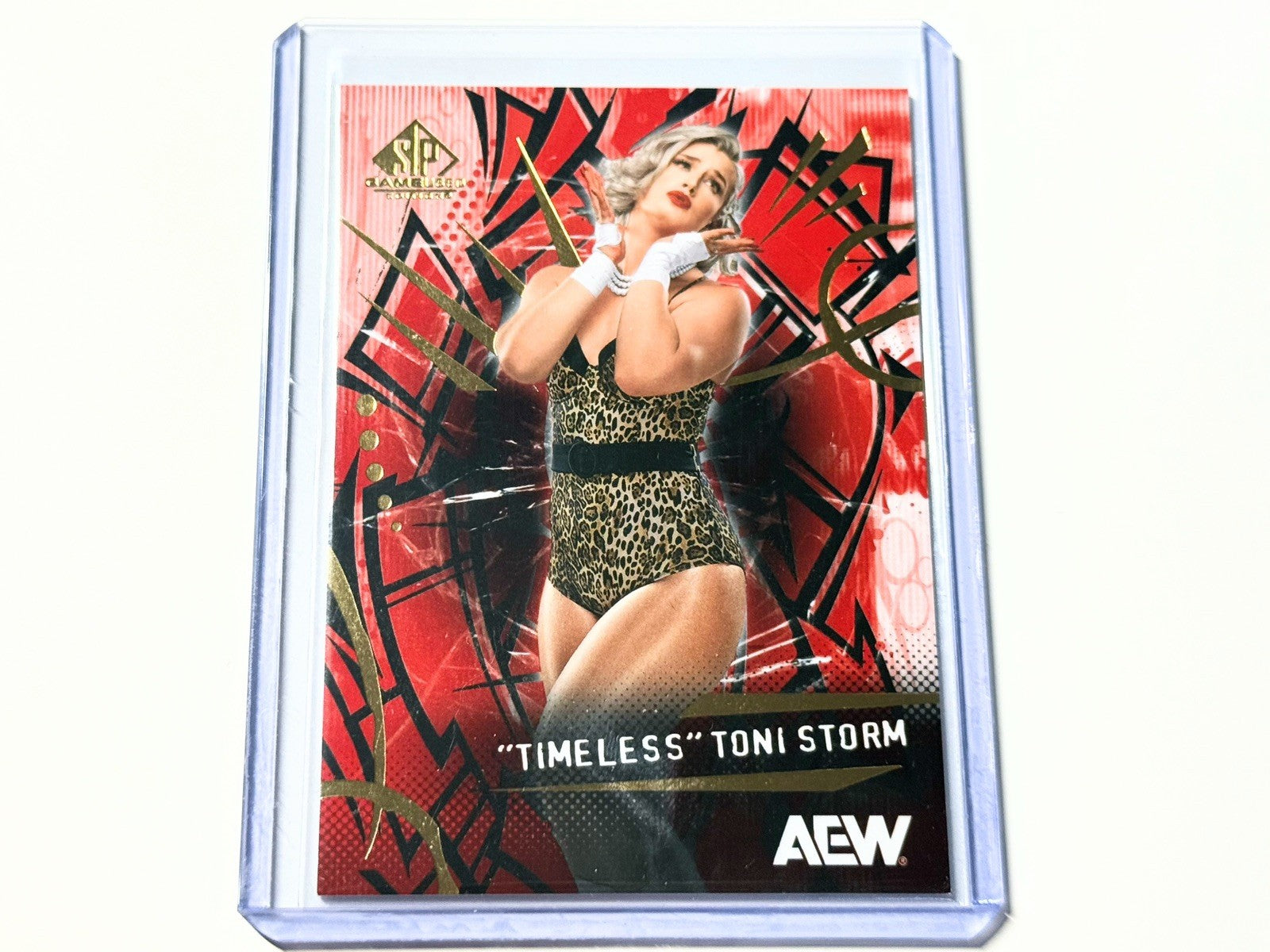 2025 Upper Deck AEW SP Game Used Timeless Toni Storm Red Base Card #34