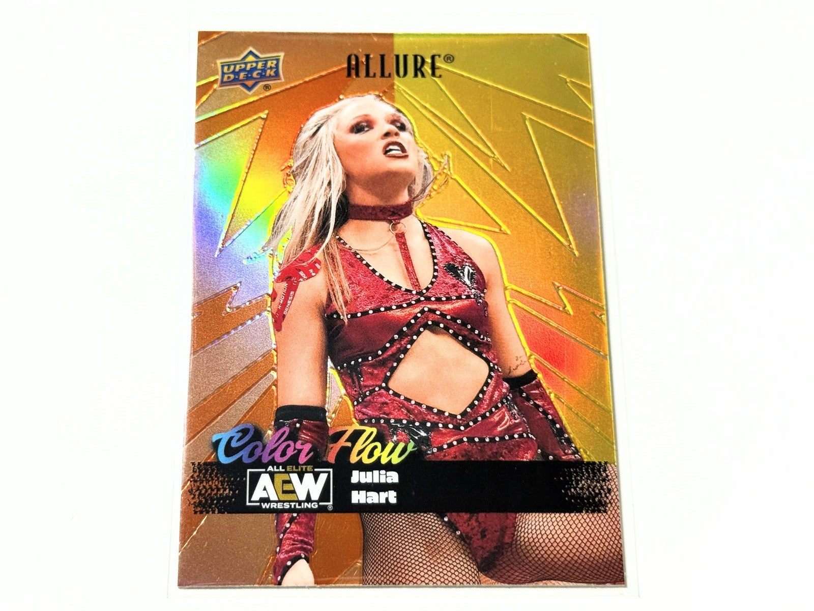 2024 Upper Deck AEW Allure Julia Hart Orange Yellow Color Flow Card CF-28