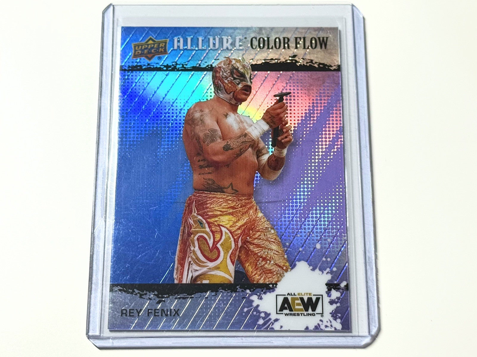 2022 Upper Deck AEW Allure Rey Fenix Blue Purple Color Flow /199 Card R-26