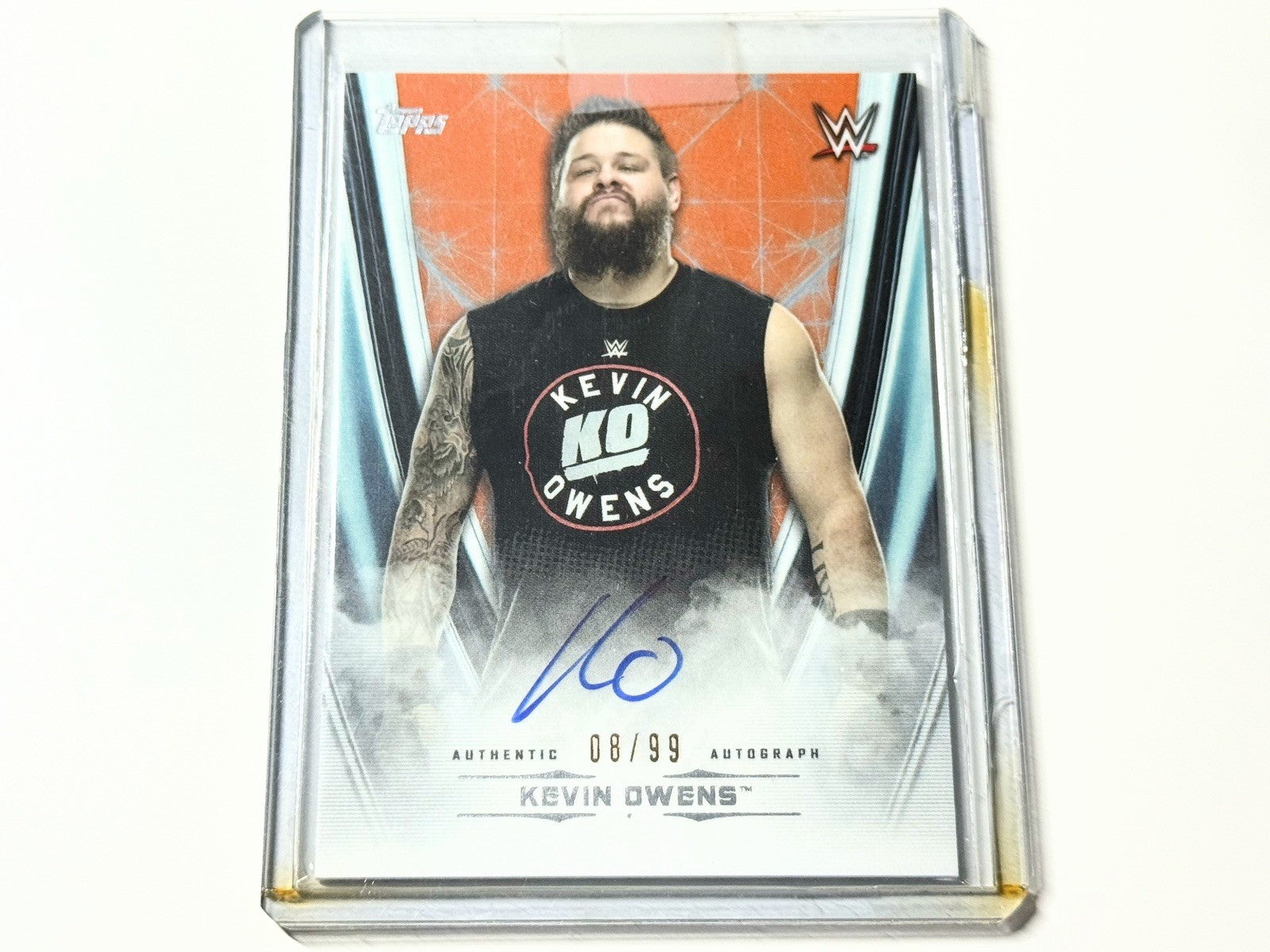 2020 Topps WWE Undisputed Kevin Owens Orange Autographed /99 Card A-KO