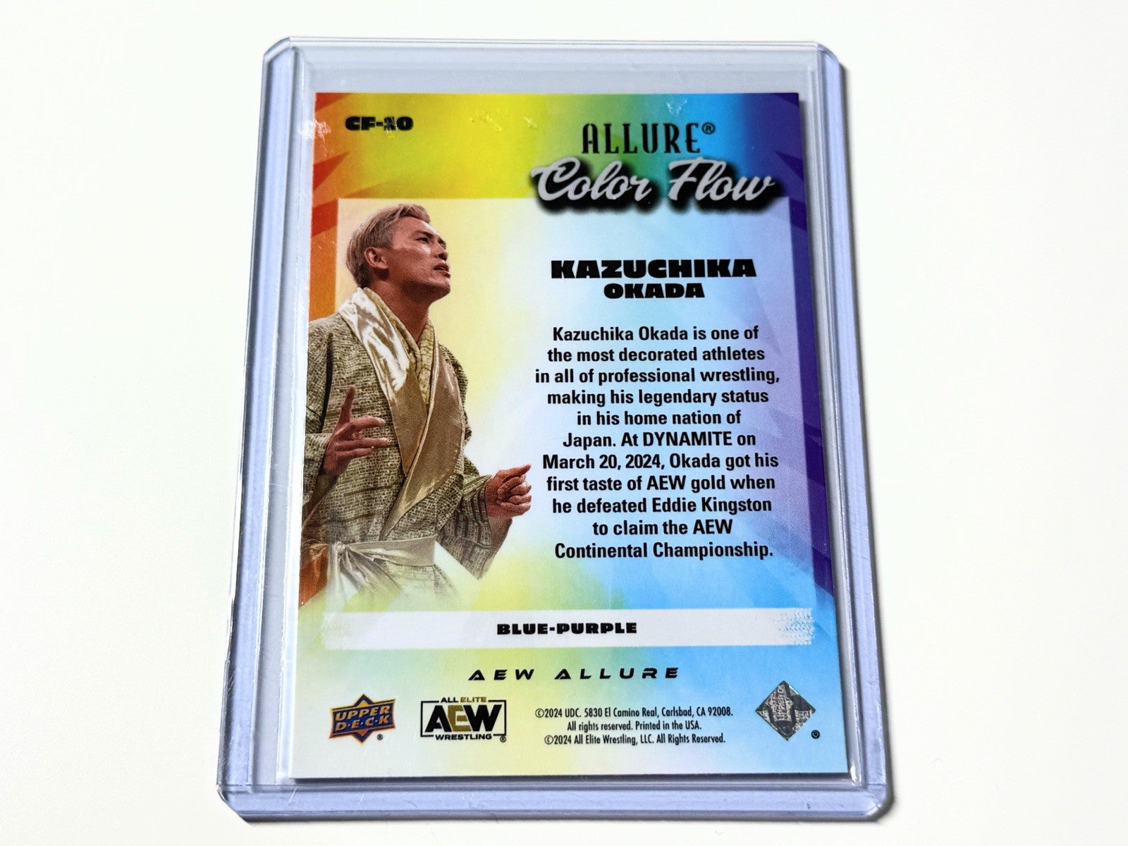 2024 Upper Deck AEW Allure Kazuchika Okada Blue Purple Color Flow Card CF-10