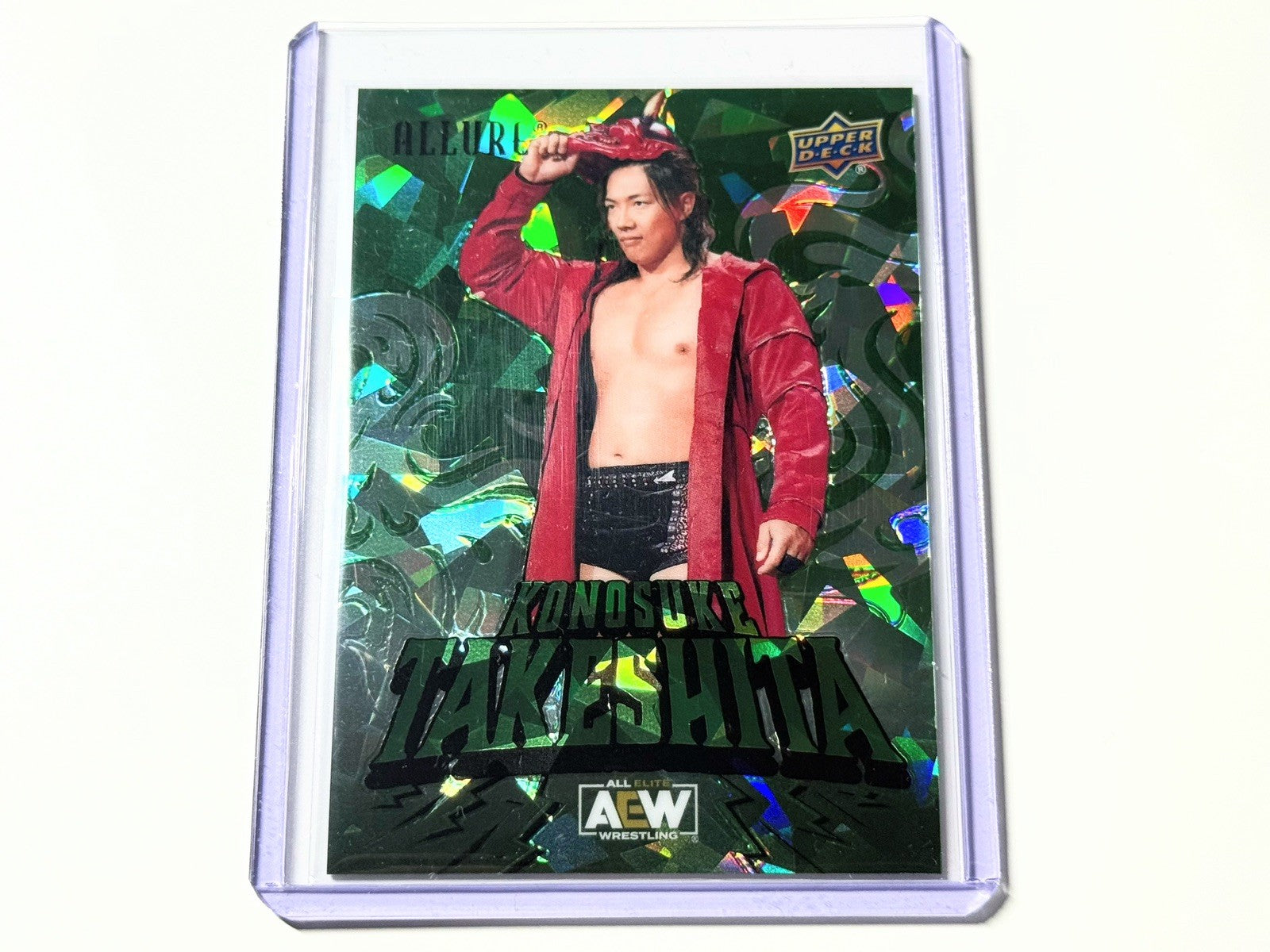2024 Upper Deck AEW Allure Konosuke Takeshita Green Quartz /99 Card #44