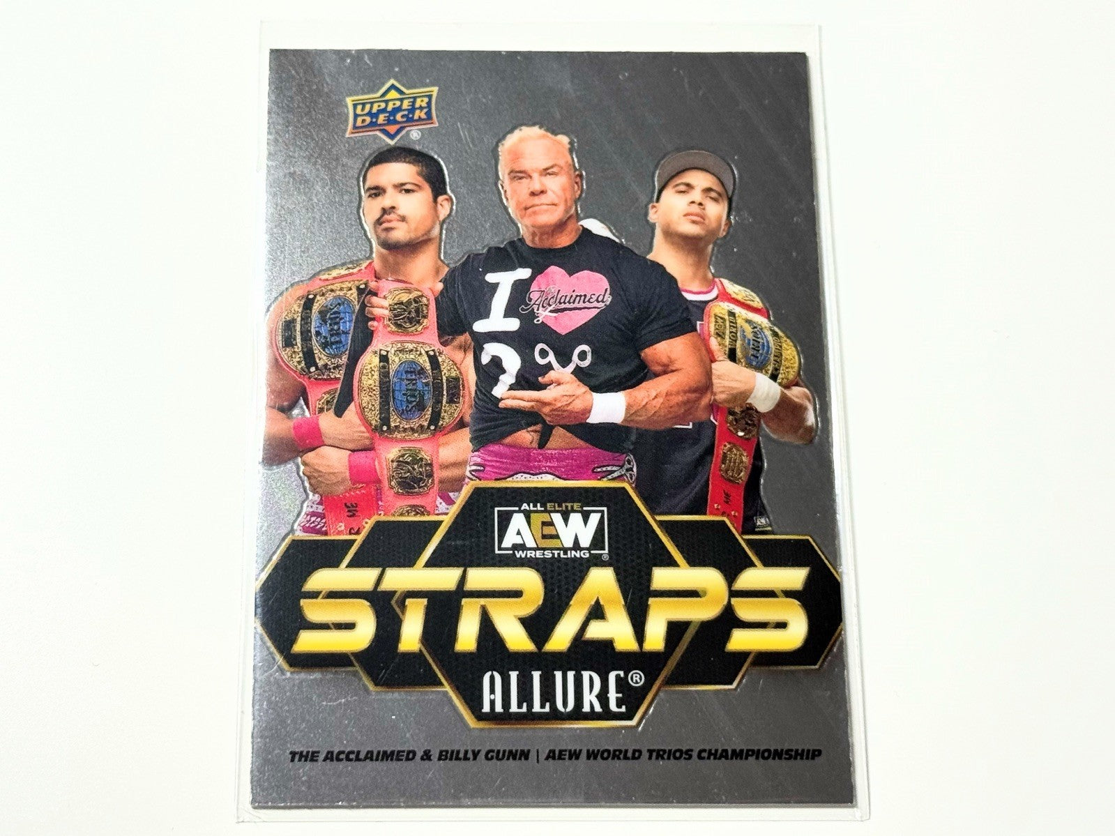 2024 Upper Deck AEW Allure The Acclaimed & Billy Gunn Straps Trios Titles Card S-19