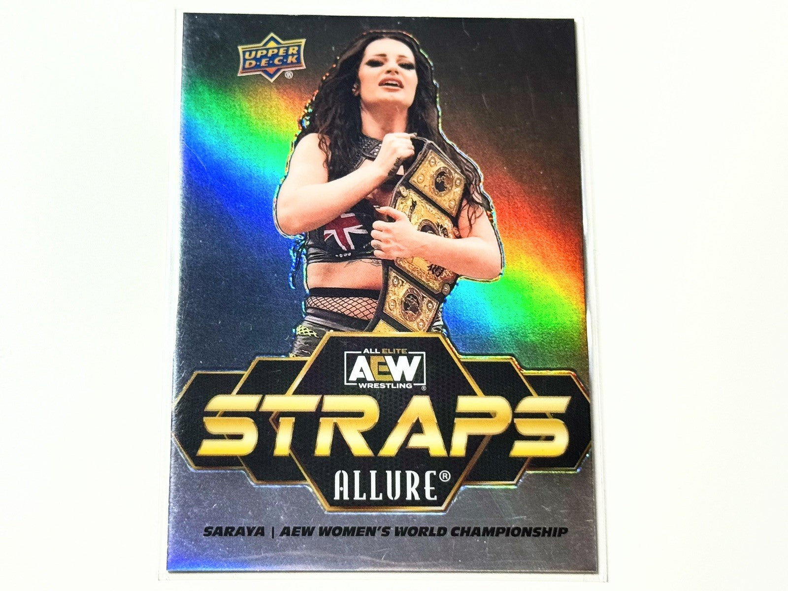 2024 Upper Deck AEW Allure Saraya Straps Women’s World Title Black Rainbow Card S-12