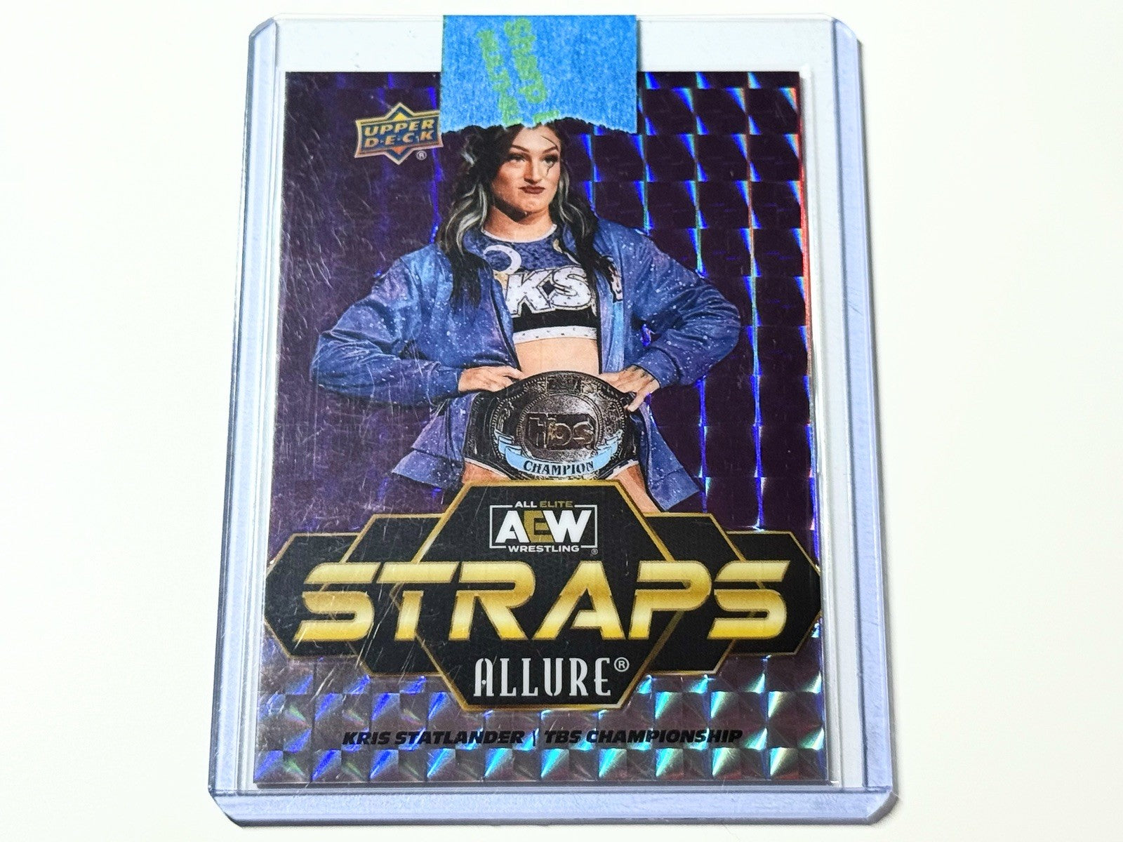 2024 Upper Deck AEW Allure Kris Statlander Straps Purple Diamond TBS Title /10 Card S-17