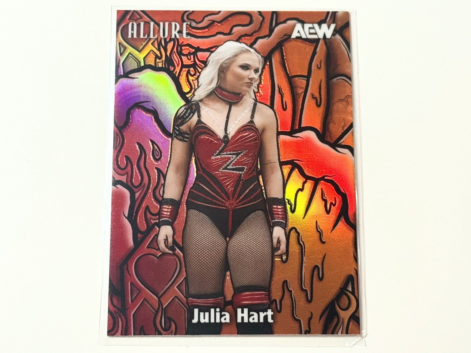 2026 Upper Deck AEW Allure Julia Hart Red Orange Color Flow Card CF-2