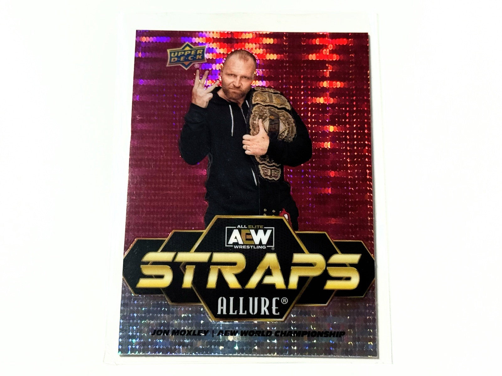 2024 Upper Deck AEW Allure Jon Moxley Straps World Championship Red Pulsar Card S-7
