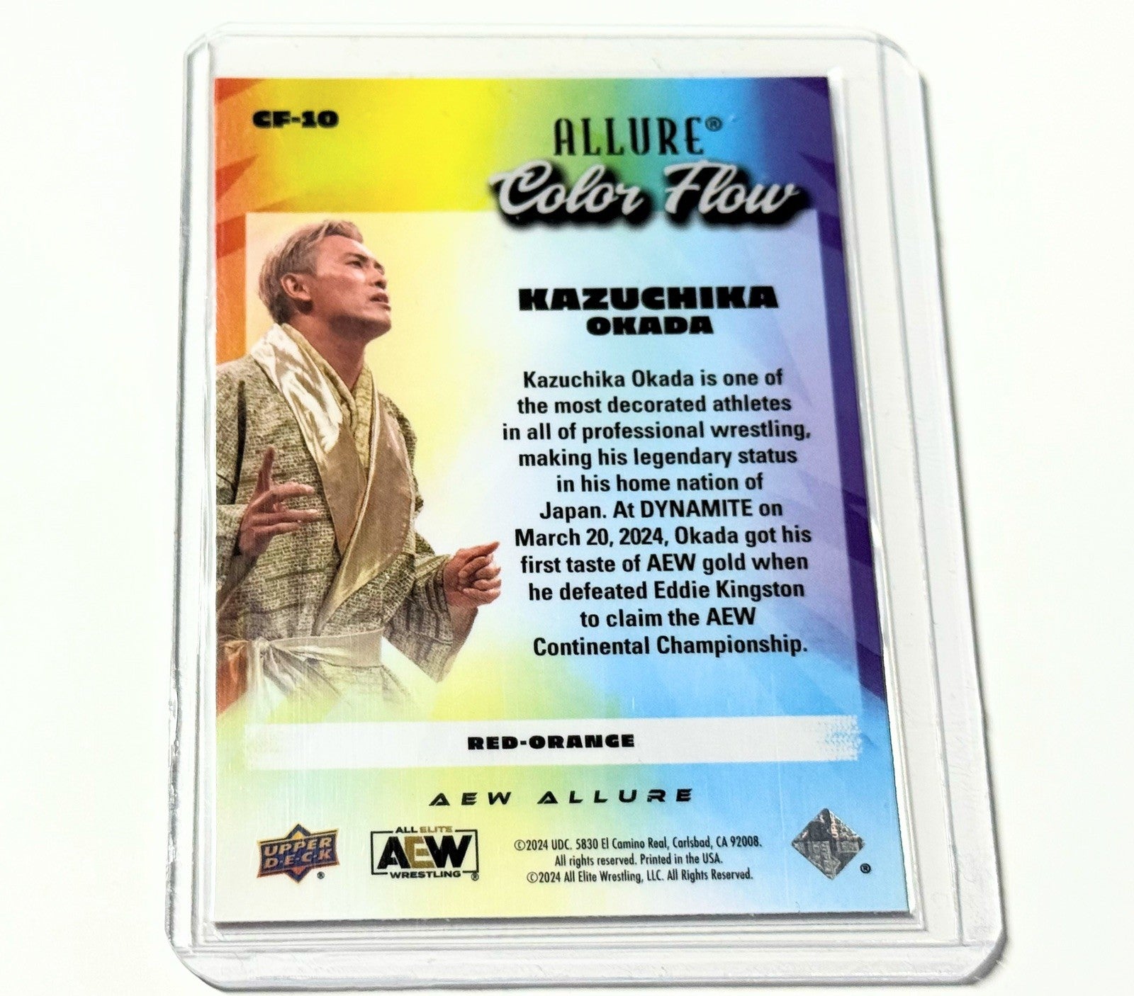 2024 Upper Deck AEW Allure Kazuchika Okada Red Orange Color Flow Card CF-10