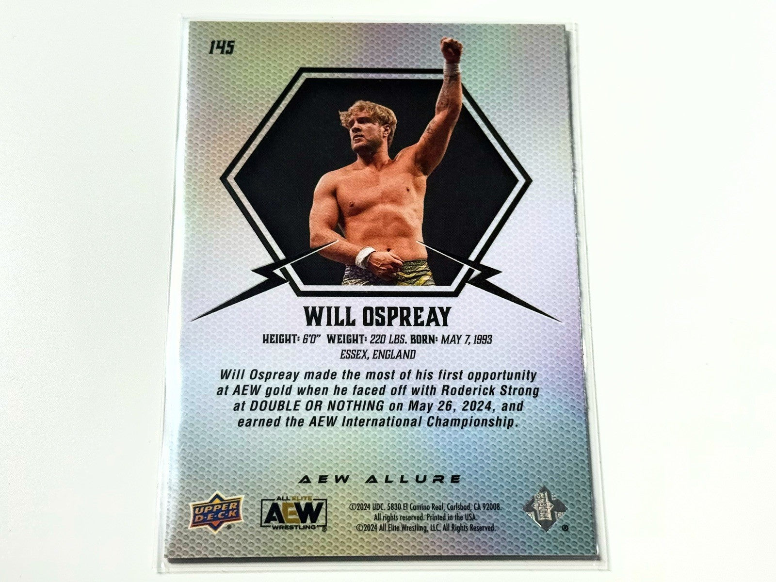 2024 Upper Deck AEW Allure Will Ospreay Horizontal Base Card #145