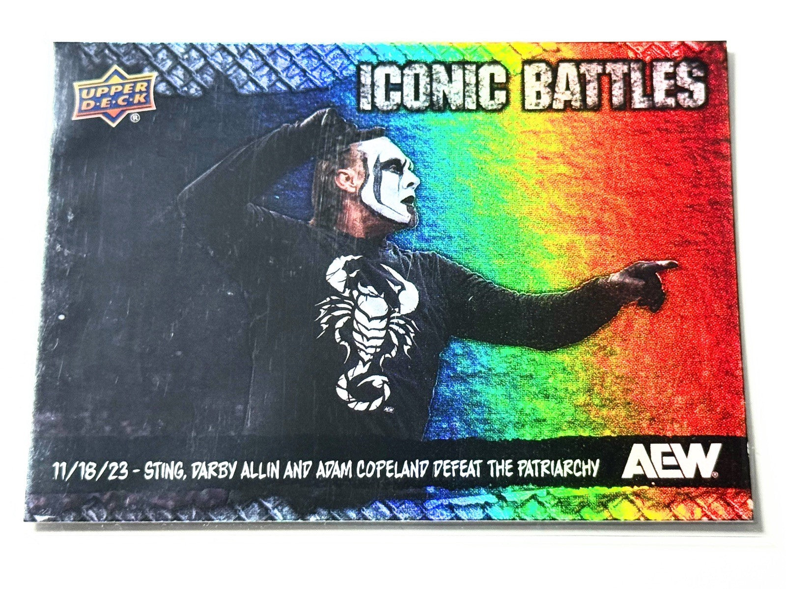 2024 Upper Deck AEW The Icon Sting Iconic Battles Full Gear 2023 Card IB-9