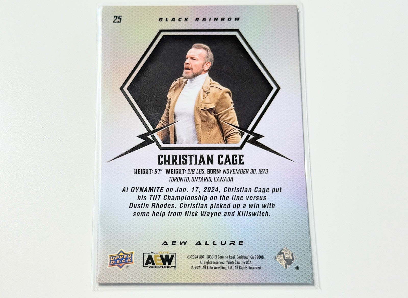 2024 Upper Deck AEW Allure Christian Cage Black Rainbow Card #25