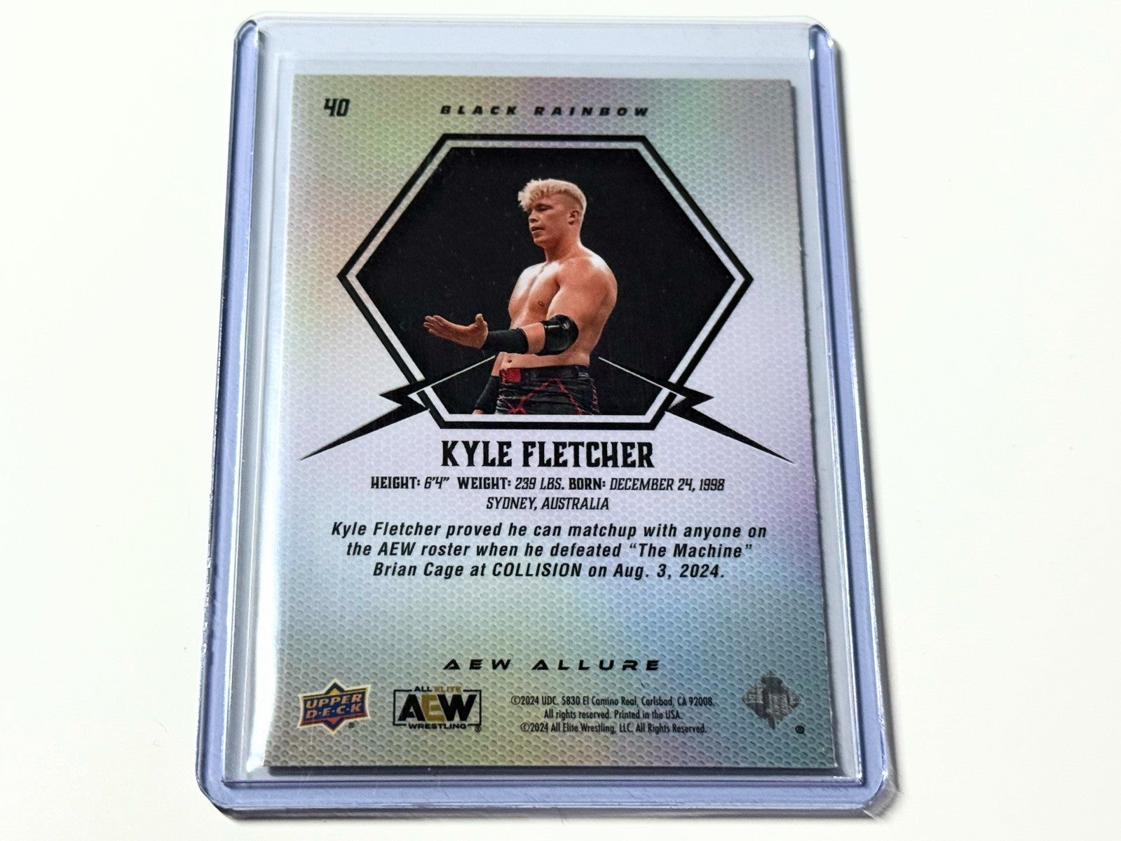 2024 Upper Deck AEW Allure Kyle Fletcher Black Rainbow Card #40