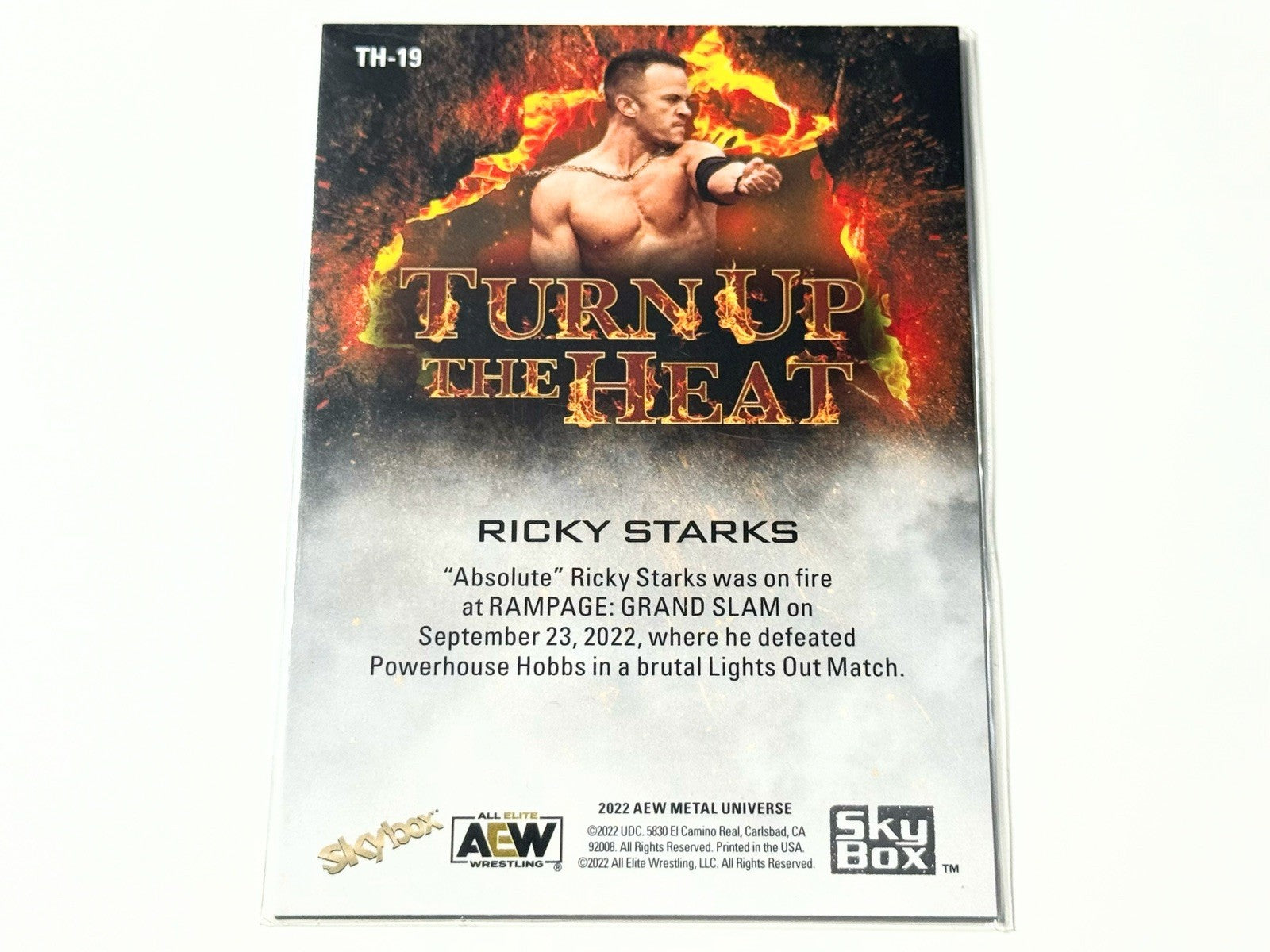 2022 Skybox AEW Metal Universe Ricky Starks Turn Up The Heat Card TH-19