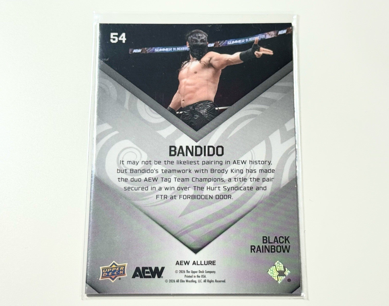 2026 Upper Deck AEW Allure Bandido Black Rainbow Card #54