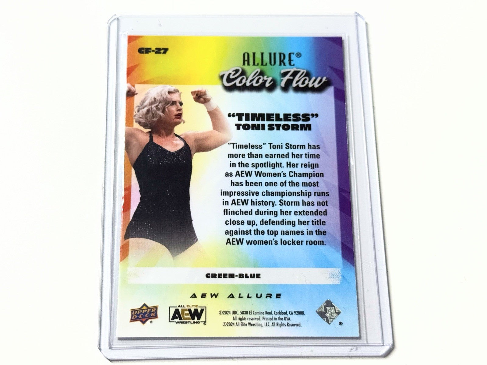 2024 Upper Deck AEW Allure Timeless Toni Storm Green Blue Color Flow Card CF-27
