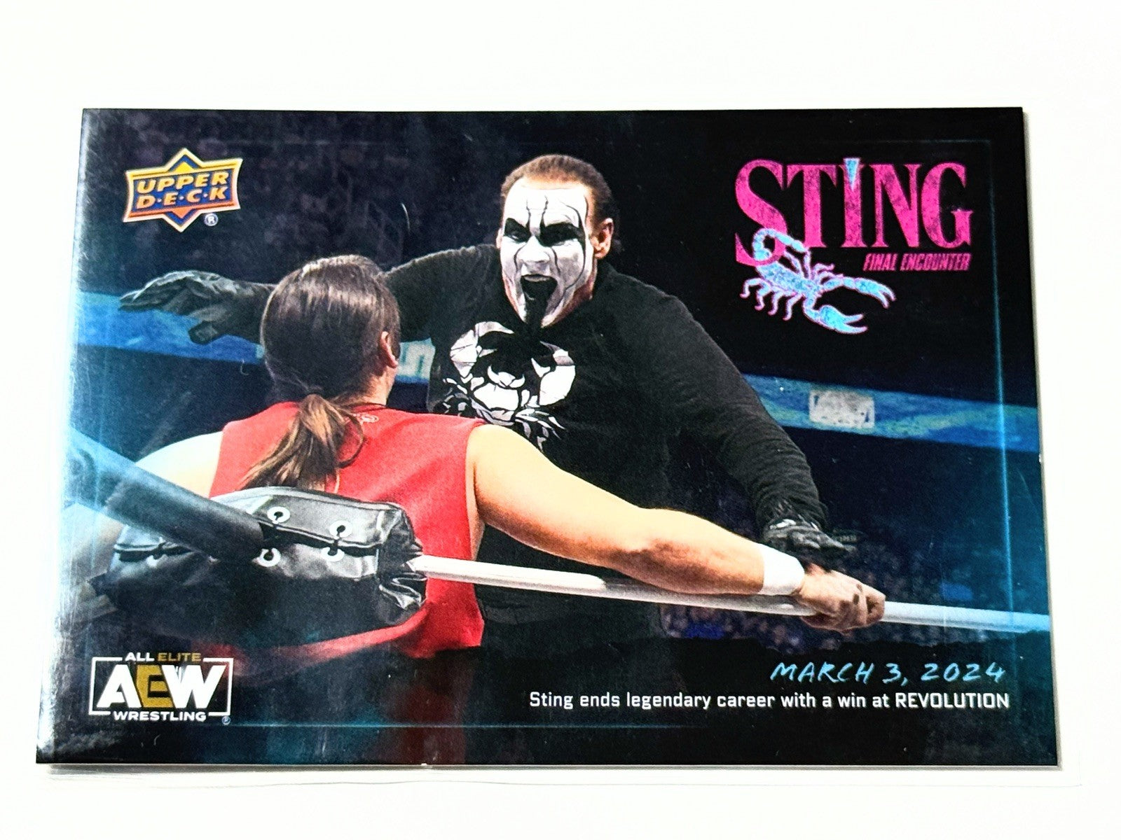 2024 Upper Deck AEW The Icon Sting Final Encounter Retirement Card ST-FE