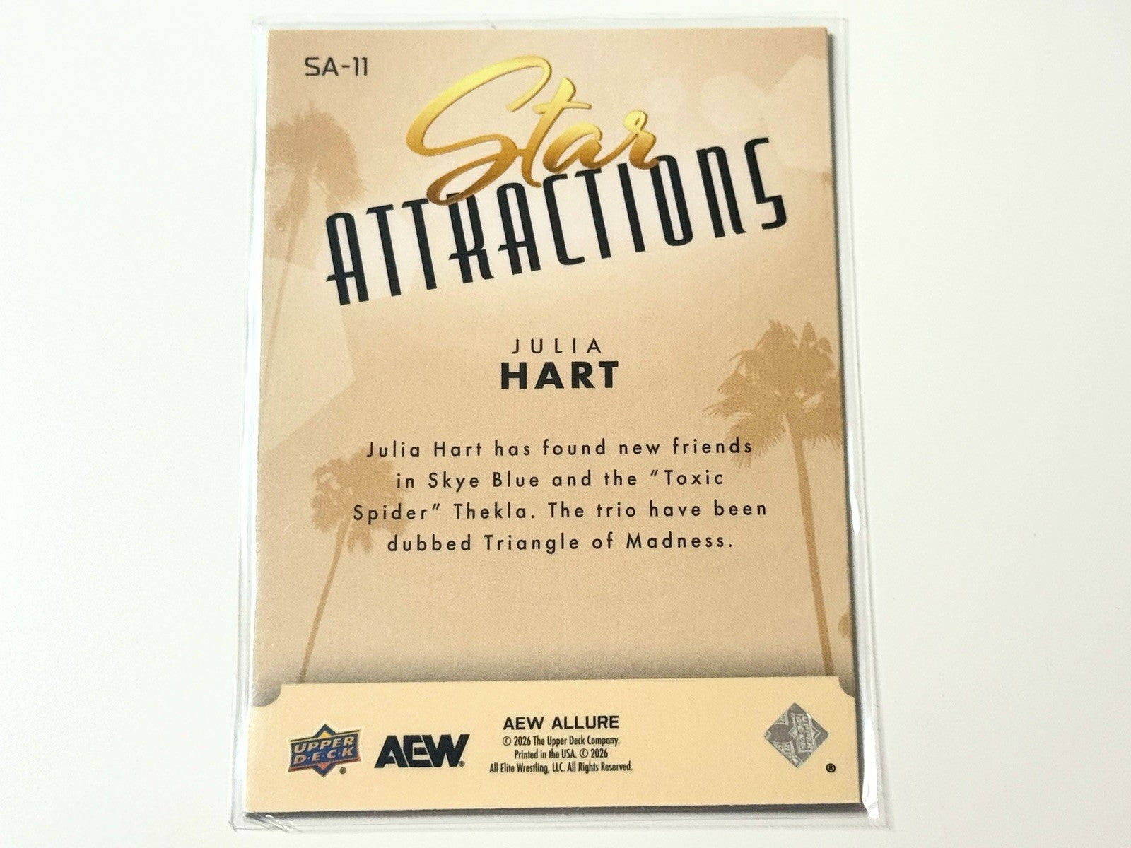 2026 Upper Deck AEW Allure Julia Hart Star Attractions Card SA-11