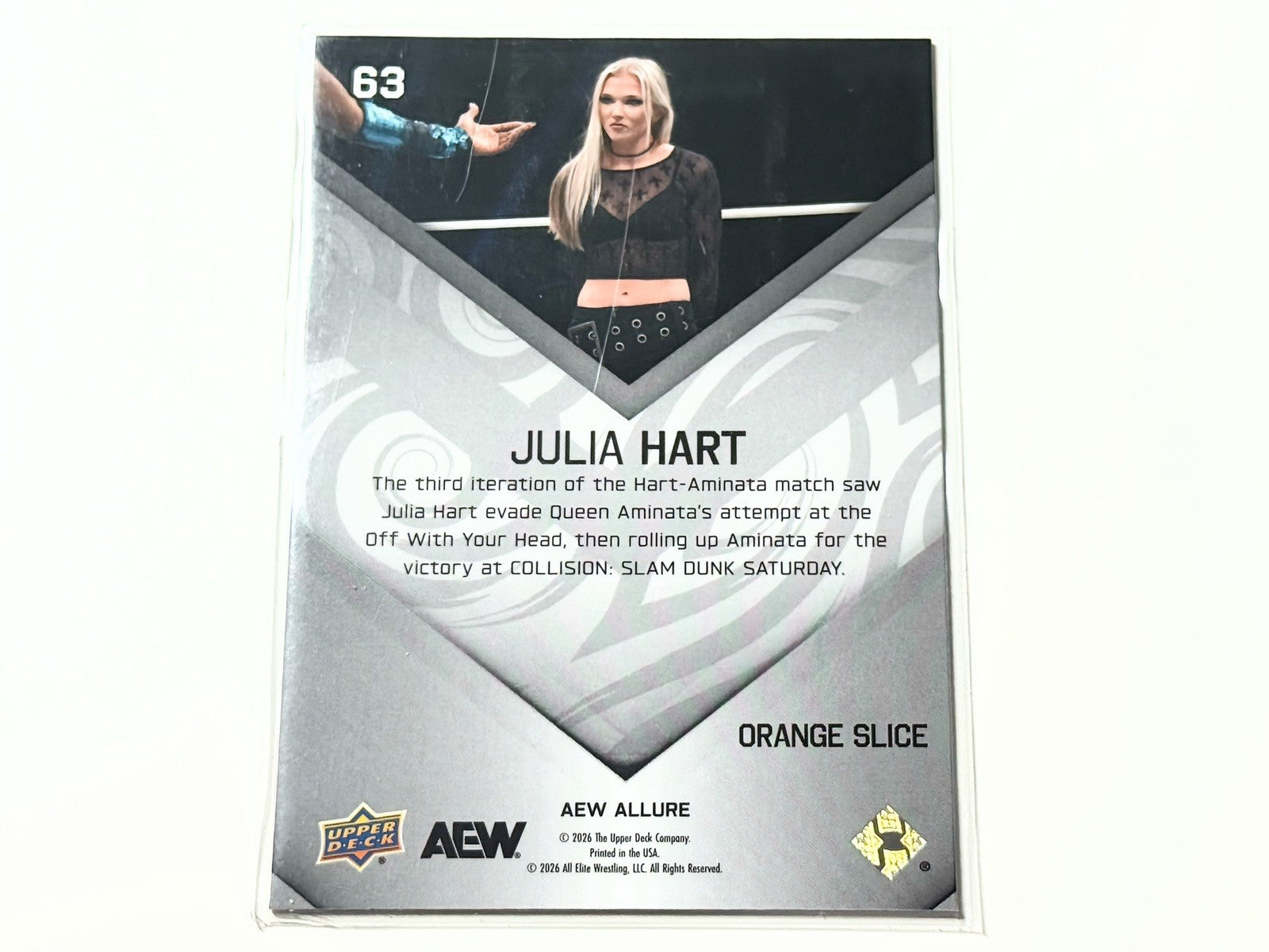 2026 Upper Deck AEW Allure Julia Hart Orange Slice Card #63
