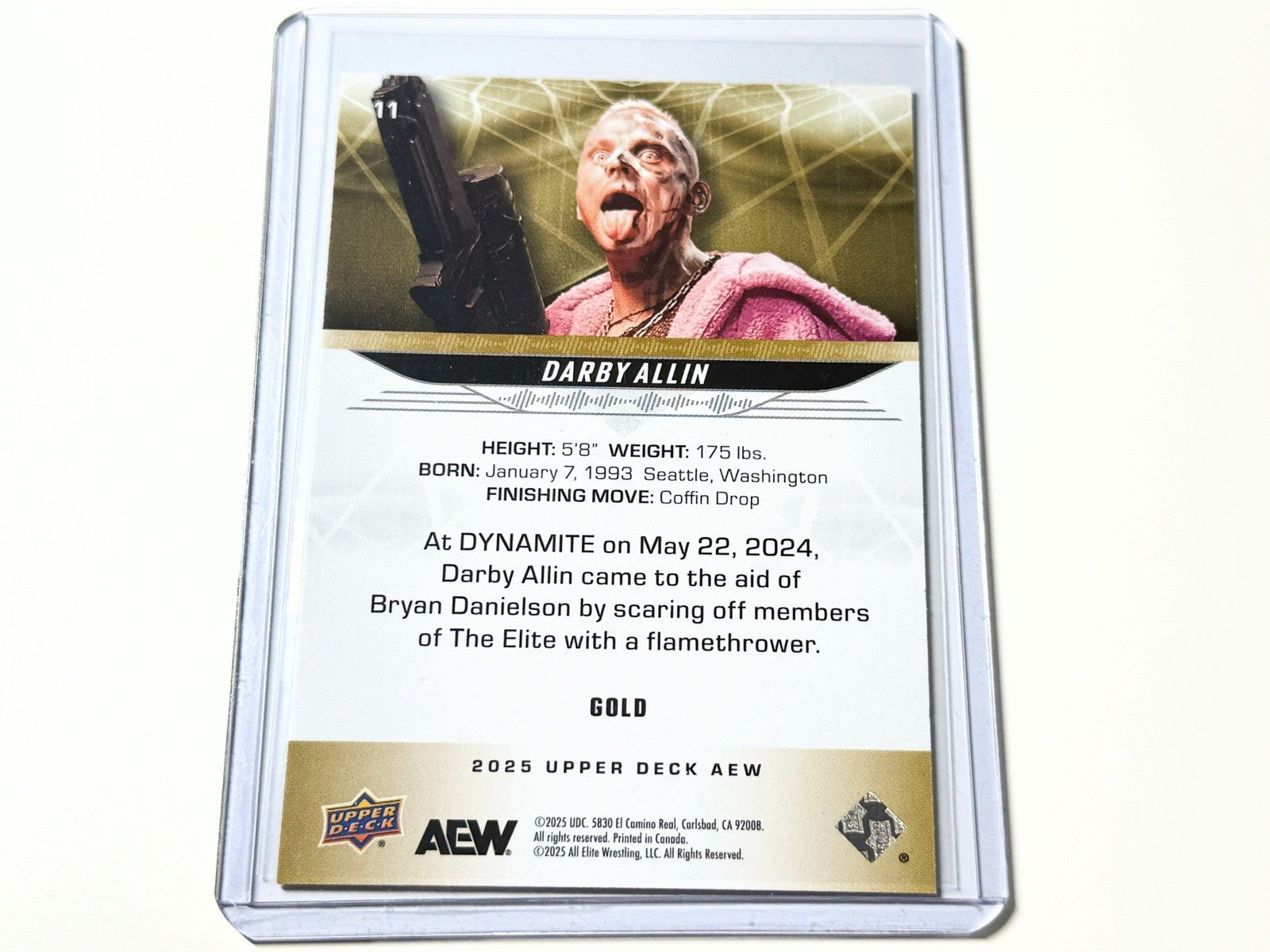 2025 Upper Deck AEW Flagship Darby Allin Gold Parallel Card #11