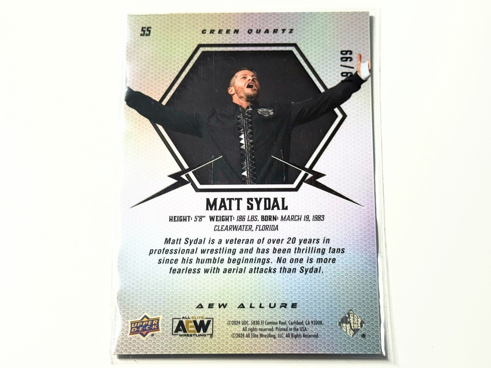 2024 Upper Deck AEW Allure Matt Sydal Green Quartz /99 Card #55