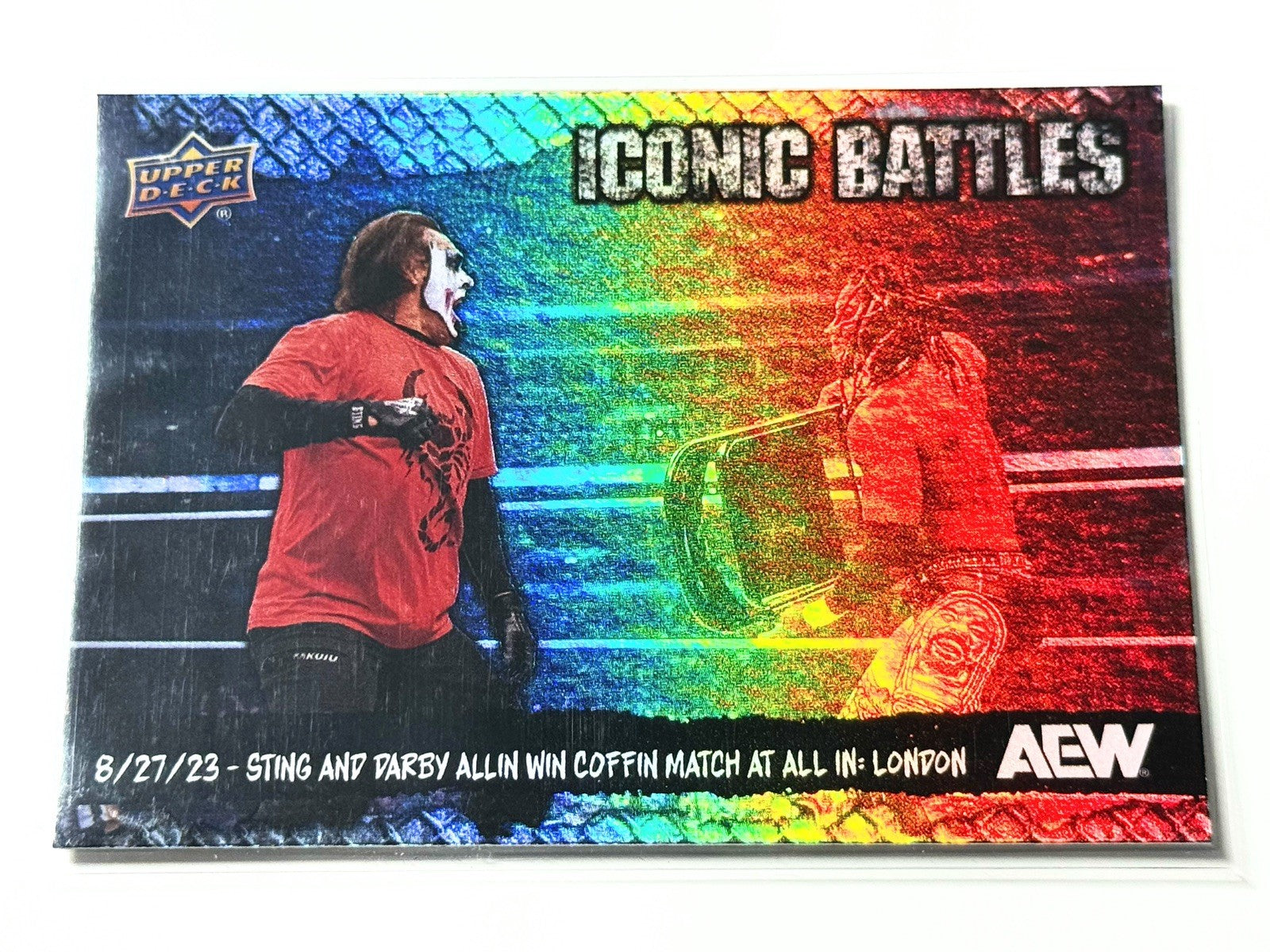 2024 Upper Deck AEW The Icon Sting Iconic Battles Darby All In 2023 Card IB-8