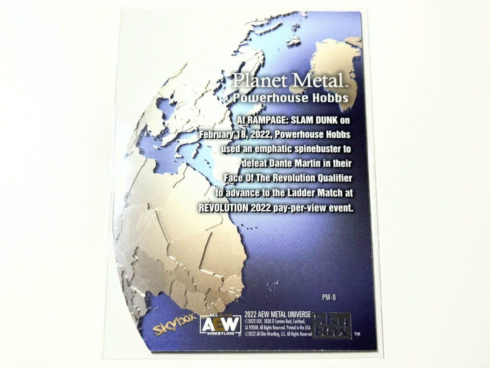 2022 Skybox AEW Metal Universe Powerhouse Hobbs Planet Metal Card PM-9