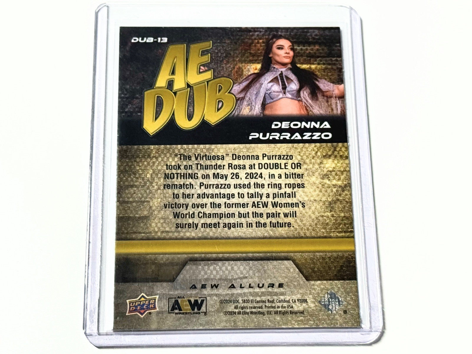 2024 Upper Deck AEW Allure Deonna Purrazzo AE DUB Card DUB-13