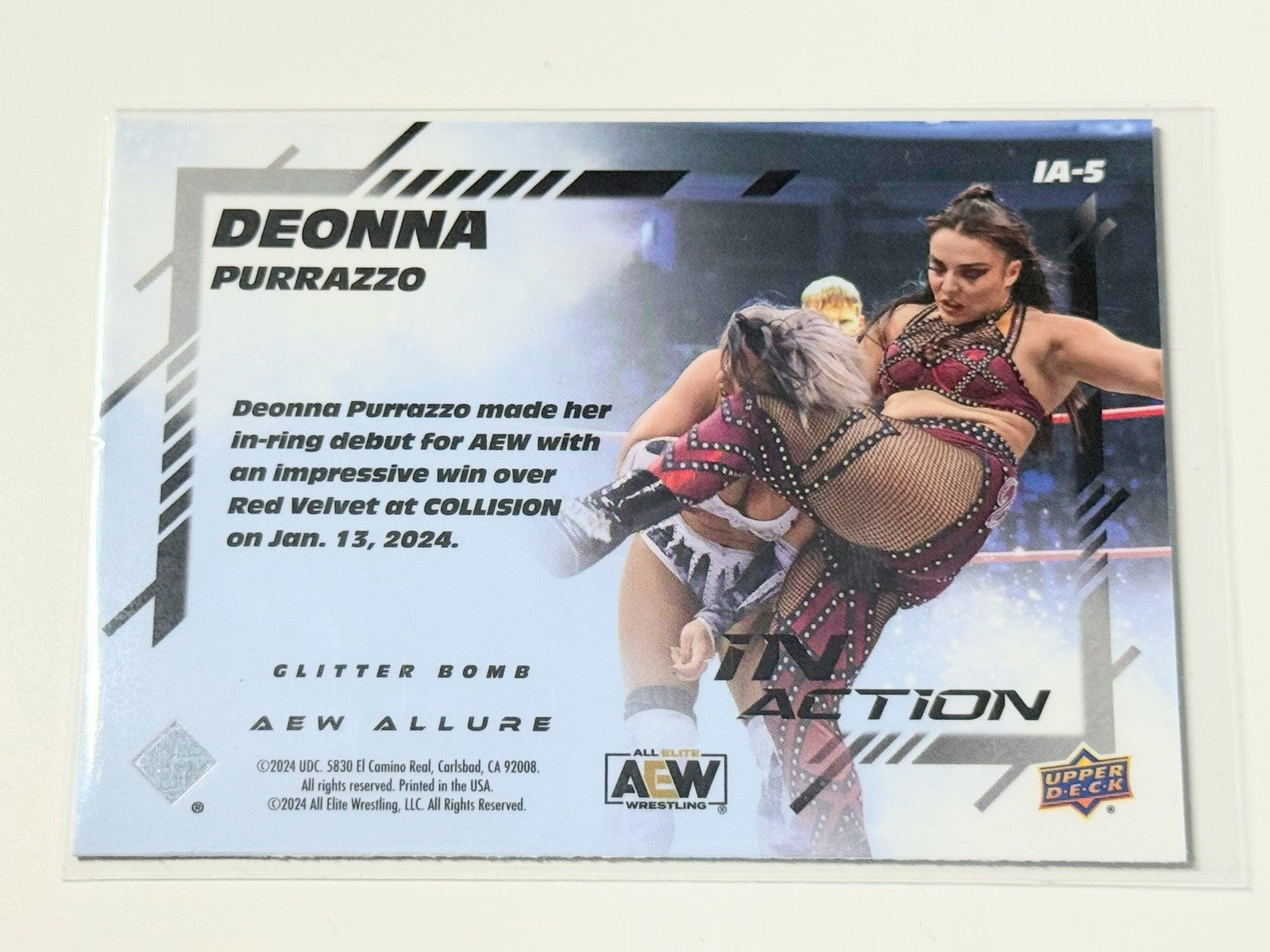 2024 Upper Deck AEW Allure Deonna Purrazzo In Action Glitter Bomb Card IA-5
